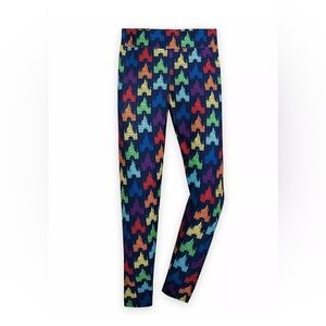 Disney Parks Fantasyland Cinderella Castle Rainbow Leggings Adult Women L Large